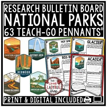 National park project National Parks Research Project, National Parks Unit Study, National Park Activities For Kids, National Park Crafts For Kids, National Parks Themed Classroom, National Park Crafts, National Park Classroom Theme, National Park Classroom, Love Studying