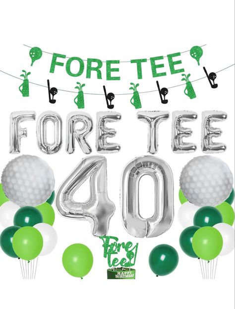 Golf 40th Birthday Decorations, 40th Birthday Decorations for Men, Foretee-Tee Birthday Glitter Cake Topper Banner, Golf Ball Foil Balloons for 40th Golf Sports Theme Birthday Decorations : Toys & Games #ad #40 #40thbirthdayideasforwomen #40thbirthdaypartyideas #golfingparty #golf #40thbirthdayideas 30th Birthday Decorations For Men, Golf 30th Birthday, Golf 40th Birthday, Golf Theme Party, 30th Birthday Men, 30th Birthday Themes, 30th Birthday Party Decorations, Golf Party Decorations, Birthday Decorations For Men