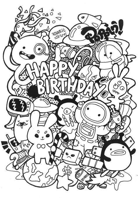 27+ Creative Image of Doodle Art Coloring Pages - albanysinsanity.com Doodle Monster, Birthday Doodle, Free Doodles, Arte Doodle, Kids Doodles, Doodle Inspiration, Doodle Art Drawing, Doodle Coloring, Cute Doodle Art