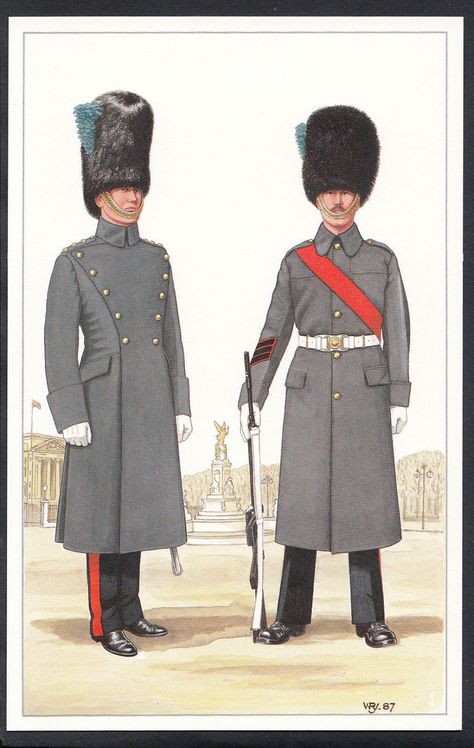 Irish Army, Irish Kilt, British Guard, Irish Guards, Military Dress Uniform, Coldstream Guards, Queens Guard, British Army Uniform, Army Poster