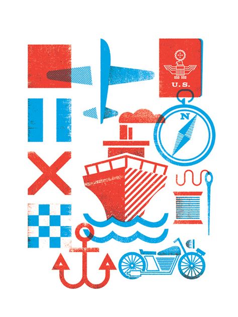 red and blue Boat Illustration, Freelance Design, Boy Illustration, Illustration Work, Riso Print, Design And Illustration, Surf Art, Web Designer, Book Projects