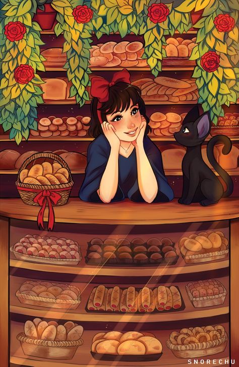 Witch Bakery Aesthetic, Witch Bakery, Studio Ghibli Collection, Ghibli Collection, My Favorite Movies, Anime Witch, Art Desk, Ghibli Art, Art Contest