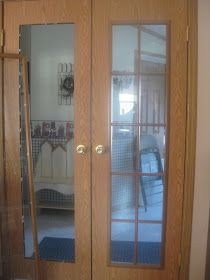 the little green bean: An Awesome French Door Makeover French Door Makeover, Old Door Knobs, Interior French Doors, Chalkboard Paint, French Doors Interior, Old Door, Door Makeover, Red Walls, Green Bean