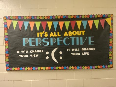 Principal Bulletin Board, Perspective Bulletin Board, Hope Squad Bulletin Boards, Human Resources Bulletin Boards, School Counseling Bulletin Boards High School, High School Nurse Bulletin Board Ideas, Social Emotional Bulletin Board Ideas Elementary, Whole School Bulletin Board Ideas, Social Work Bulletin Board Ideas