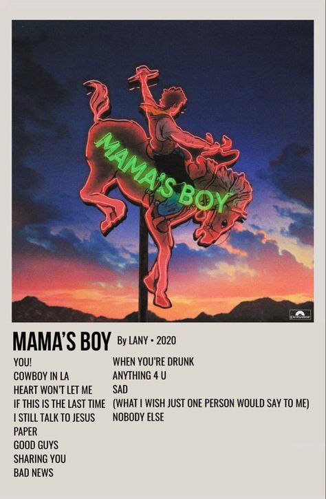 minimal polaroid album poster for mamas boy by lany Lany Band Wallpaper, Ilysb Lany, Lany Band, Lany Concert, Album Cover Wall Decor, Polaroid Album, Album Wall, Boys Posters, Music Poster Ideas