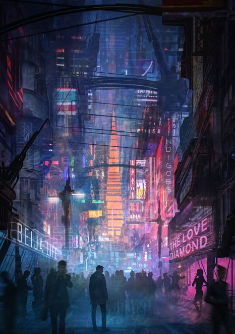 Ville Cyberpunk, Concept Art Landscape, Art Cyberpunk, Arte 8 Bits, New Retro Wave, Graphic Novel Art, Cyberpunk City, Arte Cyberpunk, Cyberpunk Aesthetic