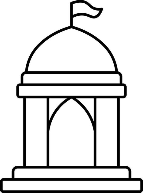 Hindu Temple Icon In Line Art. Temple Drawing Easy, Somnath Temple Sketch, Small Temple, Temple Drawing, Outline Images, Golden Temple, Army Wallpaper, Aesthetic Videos For Edits Love, Small Kids