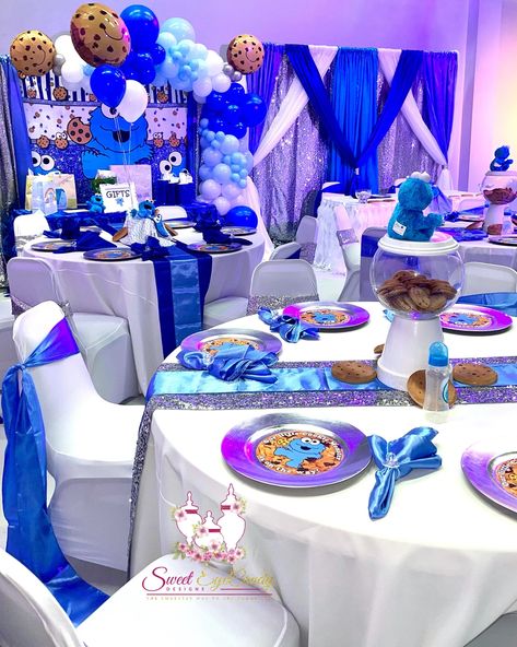 Baby Cookie Monster, Monster Baby Showers, Gender Reveal Baby Shower Themes, Baby Shower Princess Theme, Baby Gender Reveal Party Decorations, Monster 1st Birthdays, Baby Shower Party Themes, Baby Shower Pictures, Cookie Monster Party