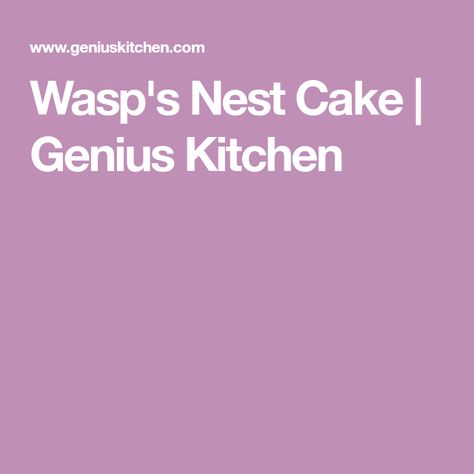 Nest Cake, Wasp Nest, Vanilla Pudding Mix, Butterscotch Chips, Vanilla Pudding, Wasp, Cake Recipe, Cake Recipes, Baking