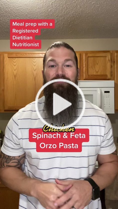 Zac Cohen Recipes, Meal Prep For The Week Videos, Zach Coen Recipes, Feta Orzo Pasta, Zach Cohen Recipes, Zach Coen Meals, Zach Coen Meal Prep, Pasta Diet, Zach Coen