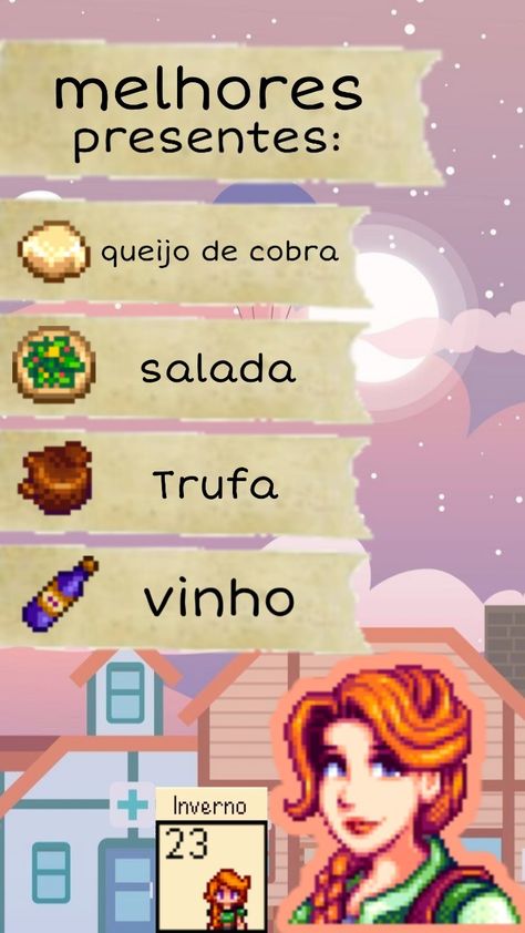 Ela também gosta de ganhar: bolinho de papoula, refogado, mexido de legumes Stardew Valley Leah, Stardew Valley Layout, Stardew Valley Tips, Valley Game, Star Valley, Stardew Valley, Fun Games, Memes, Anime