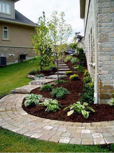 Side Yard Landscaping, Brick Walkway, Have Inspiration, Side Yard, Outdoor Landscaping, Diy Backyard, Lawn And Garden, Backyard Decor, Backyard Design