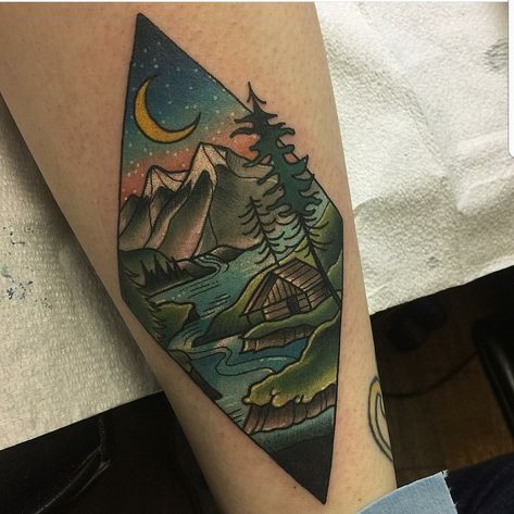 Cabin Tattoo, Coast Tattoo, Moutain Tattoos, Berg Tattoo, Scenery Tattoo, Camping Tattoo, Mother Nature Tattoos, Hippie Tattoo, Z Tattoo