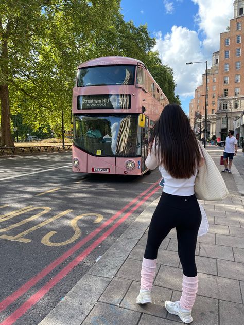 Pink Pilates princess london coquette aesthetic London Girl Aesthetic, Olivia Yang, Pink Pilates Princess Aesthetic, Princess Era, Pilates Princess Aesthetic, Pink Bus, City Girl Aesthetic, London Streets, Pink Pilates Princess