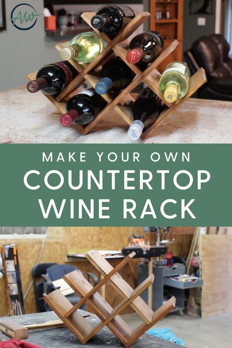 Diy Wine Rack Design, Wine Rack Inspiration, Diy Wine Rack Projects, Wine Rack Projects, Diy Countertop, Countertop Wine Rack, Wine Rack Plans, Wine Rack Design, Pallet Wine Rack