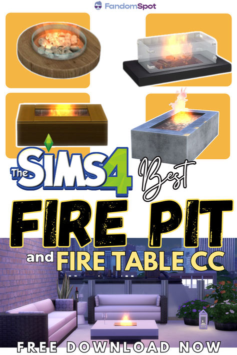 Sims 4 Fire Pit Cc, Sims 4 Fire Pit, Ts4 Cc Outdoor, Sims 4 Cc Outdoor Furniture, Sims Freeplay Houses, Outdoor Fire Pit Table, Cool Fire Pits, Sources Of Heat, Sims Freeplay