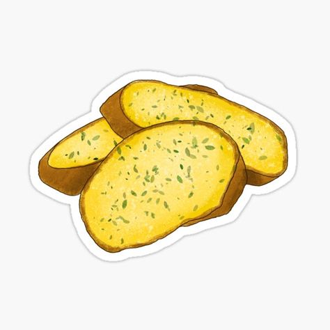 Soup Sticker, Logo Dragon, Garlic Cheese Bread, Tumblr Stickers, Food Stickers, Book Art Diy, Garlic Bread, Nature Art Painting, Naan