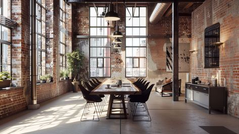 15 Best Industrial Warehouse Room Designs - Marry Design Industrial Loft Apartment Warehouse Living, Warehouse Home Converted, Industrial Warehouse Design, Warehouse Office Design, Converted Warehouse Apartment, Open Concept Office, Industrial Chic Kitchen, Warehouse Apartment, Warehouse Living