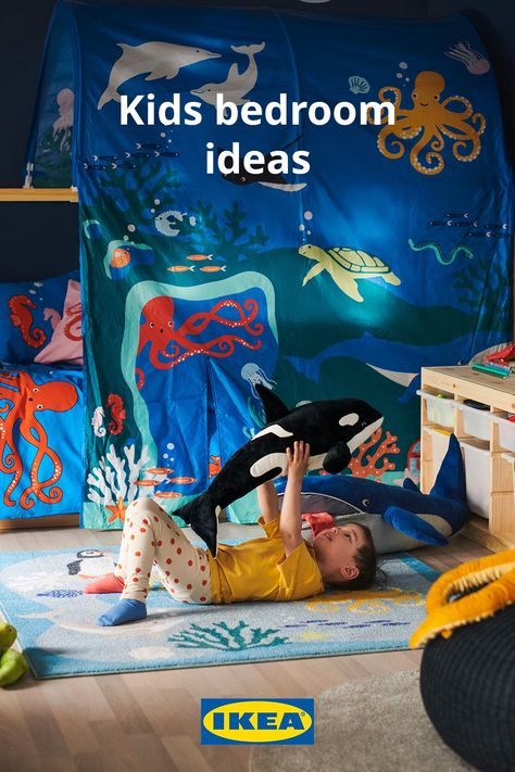 Turn your kid’s room into a world of wonder with these ocean bedroom ideas. Kids Ocean Bedroom, Ocean Bedroom Kids, Ocean Bedroom Ideas, Beach Theme Bedroom, Ocean Inspired Bedroom, Kids Bed Tent, Ocean Kids Room, Boys Room Mural, Ocean Bedroom