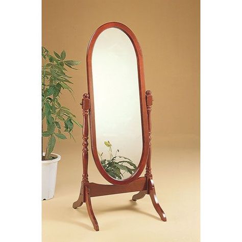 Cheval Oval Mirror Floor Length Mirrors, Cheval Mirror, Coaster Furniture, Standing Mirror, Oval Mirror, Home Decor Mirrors, Warm Brown, Floor Mirror, Wood Glass