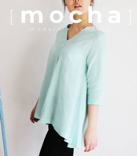 Flowy Design, Sewing Design, Everyday Activities, Casual Everyday, Summer Season, Pdf Pattern, Mocha, Sewing Patterns, Bell Sleeve Top