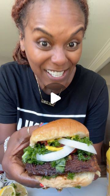 Tabitha Brown on Instagram: "Hey family!! I know it’s burger season but that doesn’t mean you have to have a grill!  Let’s make some Portobello mushroom burgers in the air fryer with @mccormickspice because that’s our Burger Business ❤️. Let’s get into it❤️ #mccormickpartner #ad #tabithabrown #recipe #mushrooms #burger" Mushroom Burgers Portobello, Mushrooms Burger, Portabella Mushroom Burger, Portobello Burgers, Portobello Mushroom Burgers, Burger Business, Portobello Mushroom Burger, Mushroom Burgers, Portobello Burger