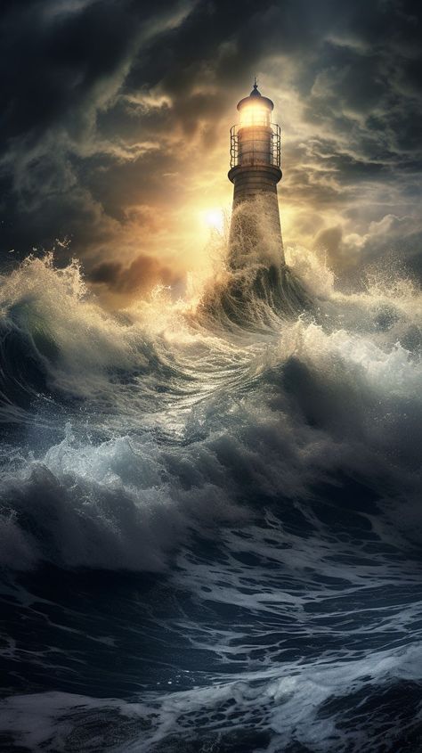 Lighthouse Storm, Stormy Ocean, Ocean Art Painting, Ocean Storm, Navi A Vela, Lighthouses Photography, Sea Storm, Lighthouse Painting, Lighthouse Pictures