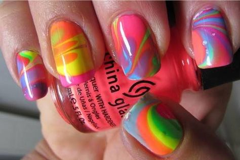 Do It Yourself Nails, Unghie Nail Art, Tie Dye Nails, Colorful Nail, Fingernail Polish, Spring Nail Art, Marble Nails, Manicure E Pedicure, Toothpick