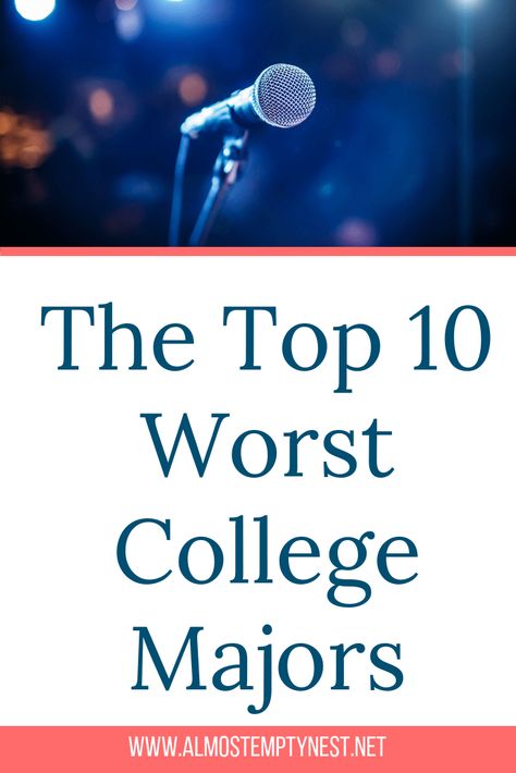 What are the Top 10 Worst College Majors and what if my child wants to pursue one of them? How to research and make decisions about a college major. #almostemptynest #collegebound #collegeprep #collegemajor #highschoolsenior College Financial Aid, Actuarial Science, College Preparation, Importance Of Time Management, College Search, College Scholarships, College Majors, College Advice, College Courses