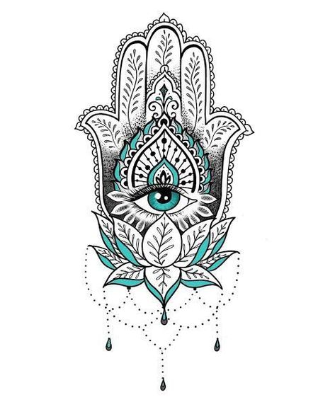 Hamza Hand Tattoo Design, Hand Of Hasma Tattoo Evil Eye, Feminine Hamsa Tattoo, Hamsa Hand And Lotus Flower Tattoo, Hamsa Hand Back Tattoo, Hamsa Tattoo With Lotus, The Hand Of Fatima Tattoo, Hamsa Hand With Lotus Flower, Fatima Hand Tattoo Design