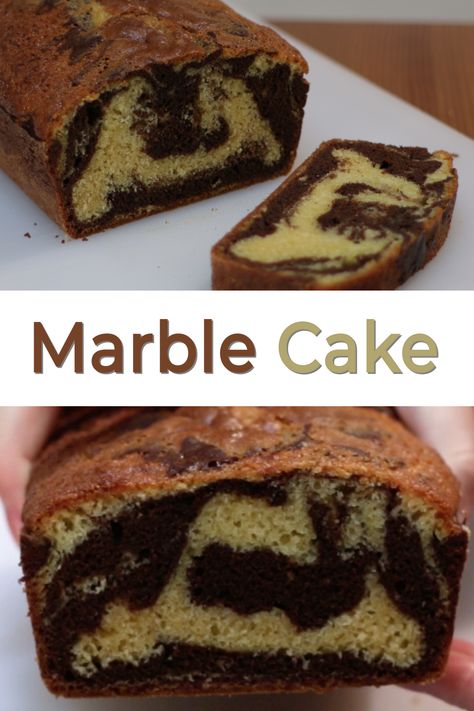 If you like cake then you will love this moist marble cake. It is the perfect blend of vanilla and chocolate cake. It is super easy to make and looks awesome! All you need are simple ingredients like flour, pudding mix, baking powder, salt, butter, sugar, eggs, vanilla extract, milk, coco powder, and water. Impress your friends and family with this incredible marble cake. Moist Marble Cake Recipe, Marble Cake Recipe, Cake Portions, Chocolate And Vanilla Cake, Marble Cake Recipes, Vanilla Cake Mixes, Marble Cake, Sugar Eggs, Yellow Cake