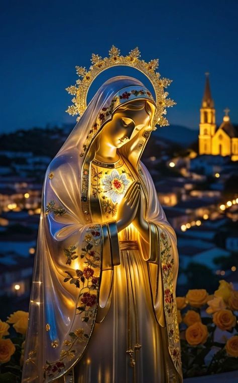 Virgin Mary Picture, Glass Statue, Roman Catholic Art, Mary Jesus Mother, Mary Images, Mother Mary Pictures, Blessed Mother Statue, Jesus Mother, Virgin Mary Art