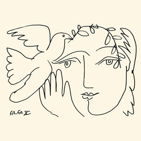 Lift me like an olive branch and be my homeward dove.  ~ Leonard Cohen  Drawing: The Face Of Peace X by Pablo Picasso Picasso Dove Of Peace, Picasso Dove, Pablo Picasso Drawings, Picasso Sketches, Picasso Drawing, Pablo Picasso Art, Art Picasso, Picasso Paintings, Picasso Art