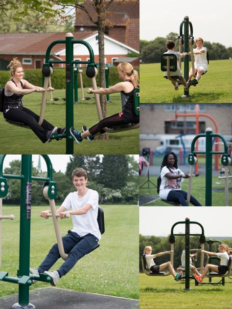 Suitable for all abilities from beginners upwards, our Seated Leg Press provides an excellent workout for thighs, hips and buttocks. This simple yet effective piece of equipment is easy-to-use; once seated, users simply push with their legs to move their seat away from the frame.   Outdoor Gym Equipment by Fresh Air Fitness Outdoor Workout Equipment, Workout For Thighs, Outdoor Exercise Equipment, Leg Press Workout, Seated Leg Press, Strength Building Workouts, Outdoor Gym Equipment, Landscape Park, Adult Playground