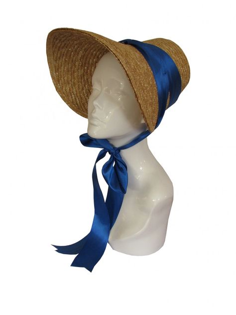 Ladies Jane Austen Regency Straw Poke Bonnet - Complete Costumes, Costume Hire Poke Bonnet, Masked Ball, Costumes For Sale, Dress Images, Historical Dresses, Blue Satin, Jane Austen, Fancy Dress, Straw