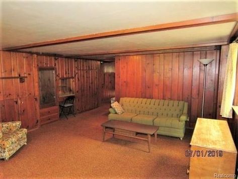 Liminal House Interior, 70s Interior, Nostalgia Aesthetic, Liminal Space, Liminal Spaces, Trailer Park, House Inspo, Future House, Wood Paneling