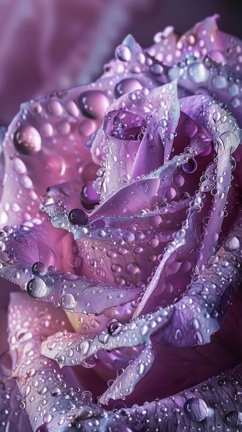 Water droplets on purple rose flower petal plant. | premium image by rawpixel.com / Ling Water Droplets Wallpaper, Lavender Purple Aesthetic, Iphone Wallpaper Lavender, Rose With Water Drops, Wallpaper Lavender, Purple Roses Wallpaper, Purple Rose Flower, Purple Aesthetics, Rain Wallpaper