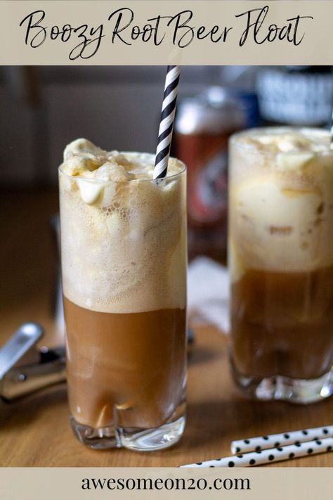 This Boozy Root Beer Float takes a classic American treat and adds something a little extra. Spike your float with spiced rum and vanilla vodka for a dessert cocktail mash up. #rootbeerfloat #boozyfloat #cocktailrecipe Boozy Floats, Creative Alcoholic Drinks, Tropical Smoothies, Home Cocktails, Cookbook Organization, Healthy Apple Crumble, Vanilla Rum, Decadent Chocolate Desserts, Beer Float