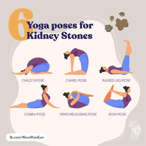 Kidney Stone Pain Relief, Kidney Pain, Kidney Stone, Bow Pose, Camel Pose, Cobra Pose, Education Inspiration, Kidney Health, How To Do Yoga