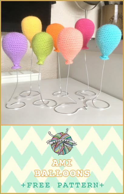 Big Amigurumi, Balloon Pictures, Mini Balloons, Large Balloons, Big Balloons, Simple Crochet, Balloon Shapes, Mini Party, Spring Crafts