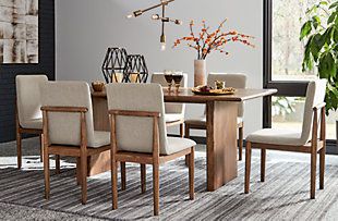 Isanti Dining Table and 6 Chairs | Ashley Isanti Dining Table, Ladder Back Chairs, Dining Room Table Set, Counter Height Dining Table, 7 Piece Dining Set, Glass Furniture, Living Room Collections, Extension Dining Table, Dining Room Office