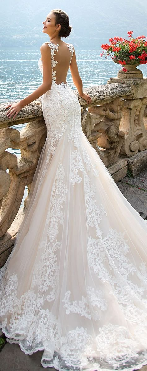 Best Wedding Dresses of 2017 - Belle The Magazine Backless Mermaid Wedding Dresses, Milla Nova Wedding Dresses, Pola Rok, Milla Nova, Wedding Dresses 2018, Casual Wedding Dress, A Wedding Dress, Lace Mermaid, Beauty Dress