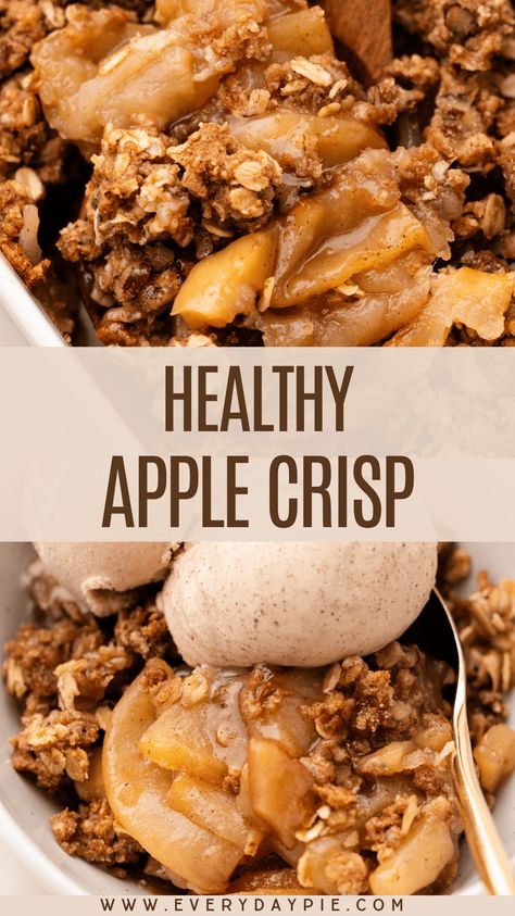 Apple Crisp Recipe Healthy, Dessert Crepes, Healthy Apple Crisp, Dessert Halloween, Pecan Topping, Bean Ice Cream, Apple Crisp Recipe, Healthy Sweet Snacks, Crisp Apple