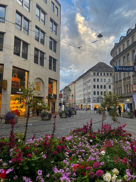 munich old town in germany. european old city architecture aesthetic. big city with tram Germany Town Aesthetic, Homes In Germany, Munich Old Town, European Cities Aesthetic, Europe Aesthetic Germany, Germany City Aesthetic, Travel Germany Aesthetic, Germany Trip Aesthetic, German Town Aesthetic