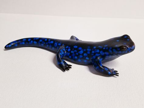 Polymer Clay Salamander, Blue Spotted Salamander, Crochet Salamander, Frog Activities, Random Kid, Sculpture Art Clay, Clay Figurine, Pottery Crafts, Art Clay