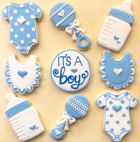 Boy Baby Shower Cookies Decorated, Cookies For Baby Shower Boy, It’s A Boy Baby Shower Ideas, Baby Boy Shower Cookies Decorated, Cookie Baby Shower Theme, Galletas Baby Shower Boy, Baby Boy Cookies Decorated, Baby Shower Boy Cookies, Baby Shower Royal Icing Cookies