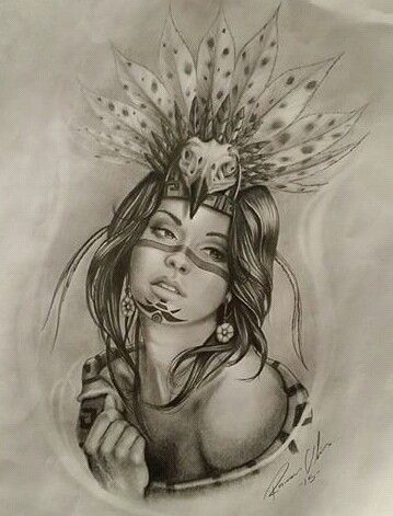 Aztec Princess Mexican Adelita, Mayan Royalty, Aztec Tattoo Mexican, Aztec Princess, Aztec Drawing, Art Chicano, Aztec Artwork, Mayan Tattoos, Aztec Tattoos