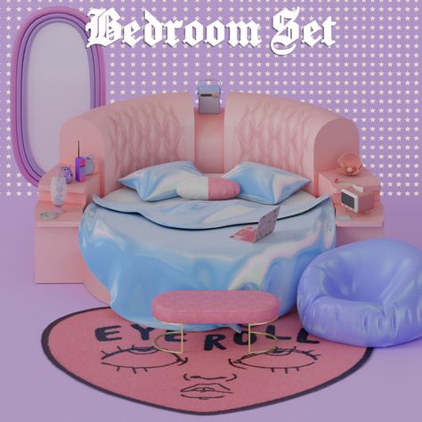 Bedroom Set | Mechtasims on Patreon Sims 4 Beds, Mod Furniture, Sims 4 Bedroom, The Sims 4 Packs, Sims 4 Expansions, Sims 4 Cc Folder, Free Sims, Sims 4 House Design, Casas The Sims 4