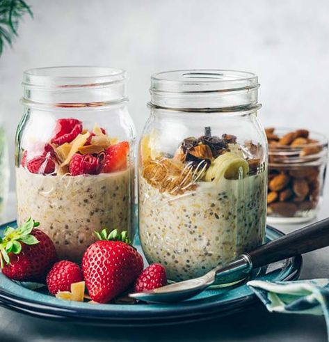 Healthy Recipes-Recipe Roundups-Recipes-Inspiration | World Market Glamping Food, Recipe Breakfast, Oats Recipe, Coconut Chips, Raw Almonds, Nutritious Breakfast, Overnight Oats Recipe, Recipe Roundup, Oats Recipes