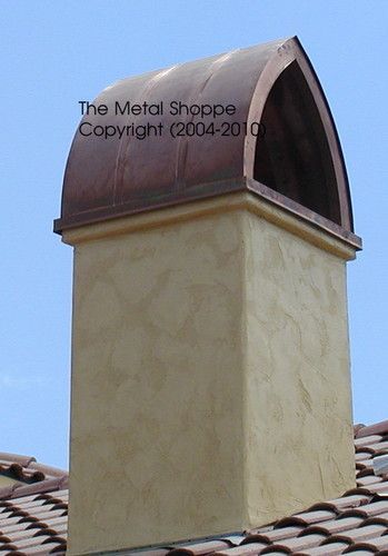 THE METAL SHOPPE, Custom Decorative Metal Chimney Tops – Custom Made To Your Specifications Metal Chimney, Modern Victorian Home, Modern Adobe, Chimney Tops, Apple House, Chimney Caps, Mediterranean Homes Exterior, Roof Cap, Exterior House Renovation